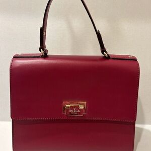 Kate Spade Reddish Pink Satchel with Gold Clasp (great condition)